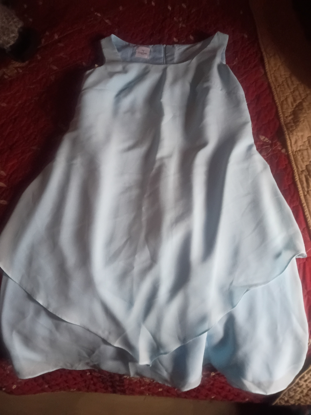 Light Blue Layered LanTing Bridal Sleeveless Dress